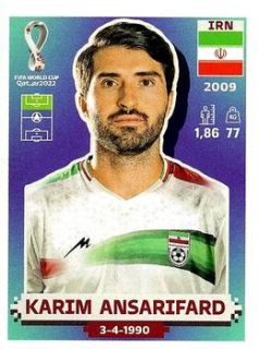 Karim Ansarifard Iran samolepka Panini World Cup 2022 Silver version #IRN17