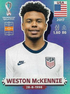 Weston McKennie USA samolepka Panini World Cup 2022 Silver version #USA14