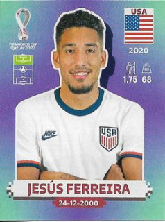 Jesus Ferreira USA samolepka Panini World Cup 2022 Silver version #USA16