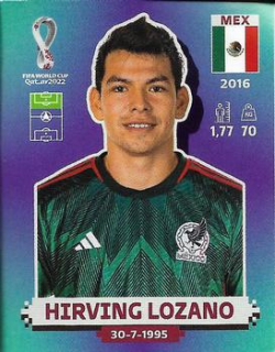 Hirving Lozano Mexico samolepka Panini World Cup 2022 Silver version #MEX20
