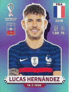 Lucas Hernandez France samolepka Panini World Cup 2022 Silver version #FRA05