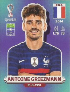 Antoine Griezmann France samolepka Panini World Cup 2022 Silver version #FRA18