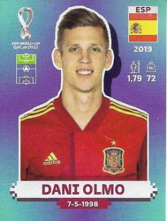 Dani Olmo Spain samolepka Panini World Cup 2022 Silver version #ESP16