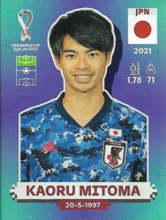 Kaoru Mitoma Japan samolepka Panini World Cup 2022 Silver version #JPN19