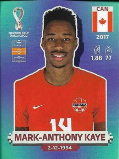 Mark-Anthony Kaye Canada samolepka Panini World Cup 2022 Silver version #CAN15