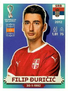 Filip Duricic Serbia samolepka Panini World Cup 2022 Silver version #SRB08