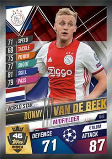 Donny van de Beek AFC Ajax Topps Match Attax 101 2019/20 World Star #W46