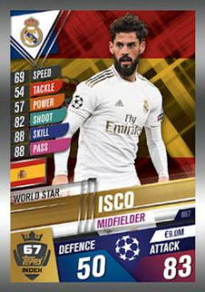 Isco Real Madrid Topps Match Attax 101 2019/20 World Star #W67