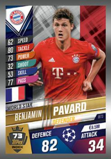 Benjamin Pavard Bayern Munchen Topps Match Attax 101 2019/20 World Star #W73