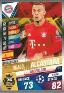 Thiago Alcantara Bayern Munchen Topps Match Attax 101 2019/20 World Star #W76