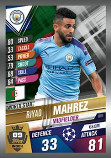 Riyad Mahrez Manchester City Topps Match Attax 101 2019/20 World Star #W89