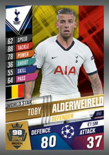 Toby Alderweireld Tottenham Hotspur Topps Match Attax 101 2019/20 World Star #W98