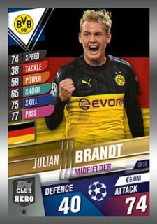 Julian Brandt Borussia Dortmund Topps Match Attax 101 2019/20 Club Hero #CH10