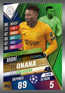 Andre Onana AFC Ajax Topps Match Attax 101 2019/20 Shutout Superstar #SH1