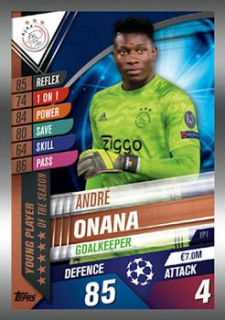 Andre Onana AFC Ajax Topps Match Attax 101 2019/20 Young Player of the Season #YP1