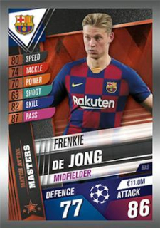 Frenkie de Jong FC Barcelona Topps Match Attax 101 2019/20 Match Attax Masters #MA09