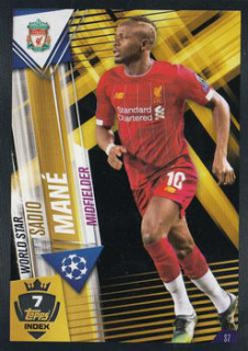 Sadio Mane Liverpool Topps Match Attax 101 2019/20 Sticker #S07
