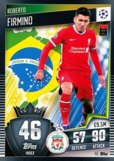 Roberto Firmino Liverpool Topps Match Attax 101 2020/21 #46