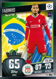 Fabinho Liverpool Topps Match Attax 101 2020/21 #65