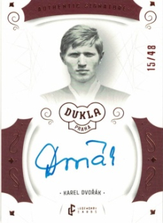 Karel Dvorak Dukla Praha Bravo Dukla Legendary Cards Authentic Signature Orange /48 #AS-DVK