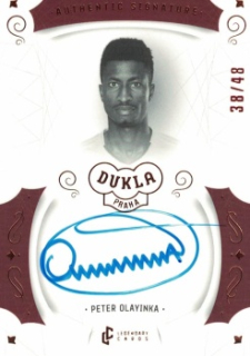 Peter Olayinka Dukla Praha Bravo Dukla Legendary Cards Authentic Signature Orange /48 #AS-OLP