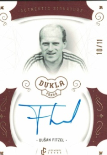 Dusan Fitzel Dukla Praha Bravo Dukla Legendary Cards Authentic Signature Gold Mat /11 #AS-FID