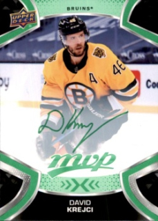 David Krejci Boston Bruins Upper Deck MVP 2021/22 Green Script #66