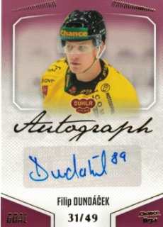 Filip Dundacek Jihlava Chance liga 2022/23 GOAL Cards Autograph /49 #3