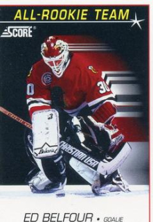 Ed Belfour Chicago Blackhawks Score 1991/92 American All-Rookie Team #348
