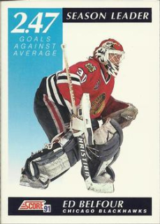 Ed Belfour - 2.47 Goals Against Average Chicago Blackhawks Score 1991/92 American Season Leaders #411