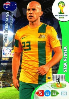 Mark Bresciano Australia Panini 2014 World Cup Star Player #22