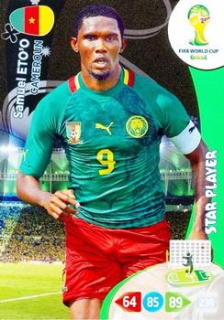 Samuel Eto'o Cameroon Panini 2014 World Cup Star Player #66
