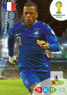 Patrice Evra France Panini 2014 World Cup #159