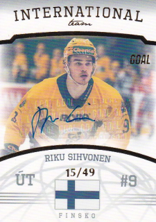 Riku Sihvonen Vsetin Chance liga 2022/23 2. serie GOAL Cards International Team Autograph /49 #3