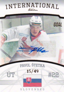 Pavol Stetka Pardubice B Chance liga 2022/23 2. serie GOAL Cards International Team Autograph /49 #12