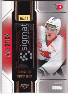 Michal Rouha Pardubice B Chance liga 2022/23 2. serie GOAL Cards Game Used Stick /35 #54