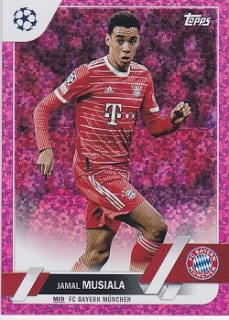 Jamal Musiala Bayern Munchen Topps UEFA Club Competitions 2022/23 Pink Sparkle #42