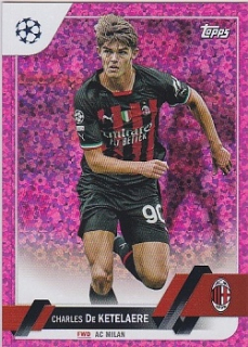 Charles De Ketelaere A.C. Milan Topps UEFA Club Competitions 2022/23 Pink Sparkle #90