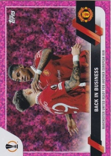 Back in Business Manchester United Topps UEFA Club Competitions 2022/23 Pink Sparkle #163