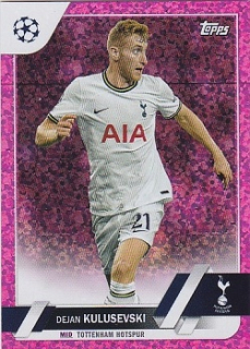 Dejan Kulusevski Tottenham Hotspur Topps UEFA Club Competitions 2022/23 Pink Sparkle #191
