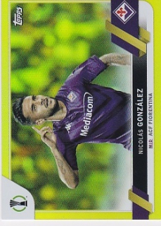 Nicolas Gonzalez Fiorentina Topps UEFA Club Competitions 2022/23 Yellow Foil /299 #77