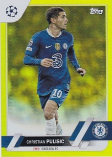 Christian Pulisic Chelsea Topps UEFA Club Competitions 2022/23 Yellow Foil /299 #144