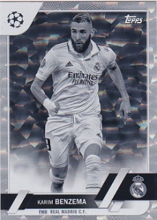 Karim Benzema Real Madrid Topps UEFA Club Competitions 2022/23 Black & White Icy Foil /150 #14