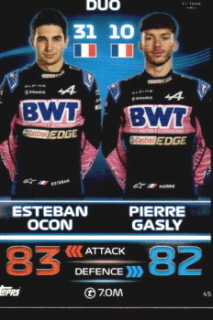 Esteban Ocon & Pierre Gasly Alpine Topps F1 Turbo Attax 2023 #45