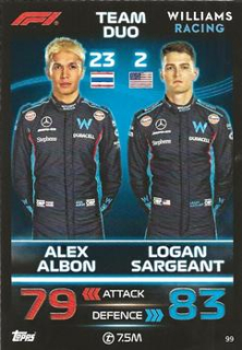 Alex Albon & Logan Sargeant Williams Topps F1 Turbo Attax 2023 #99