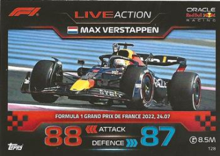 Max Verstappen Red Bull Topps F1 Turbo Attax 2023 F1 Live Action 2022 #128