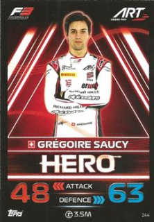 Gregoire Saucy ART Grand Prix Topps F1 Turbo Attax 2023 F3 Heroes 2023 #244