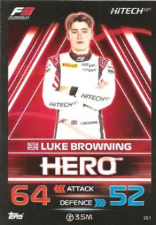 Luke Browning Hitech Pulse-Eight Topps F1 Turbo Attax 2023 F3 Heroes 2023 #251
