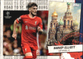 Harvey Elliott Liverpool Topps UEFA Champions League Collection 2021/22 Road to St. Petersburg #RSP-09