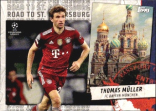 Thomas Muller Bayern Munchen Topps UEFA Champions League Collection 2021/22 Road to St. Petersburg #RSP-10